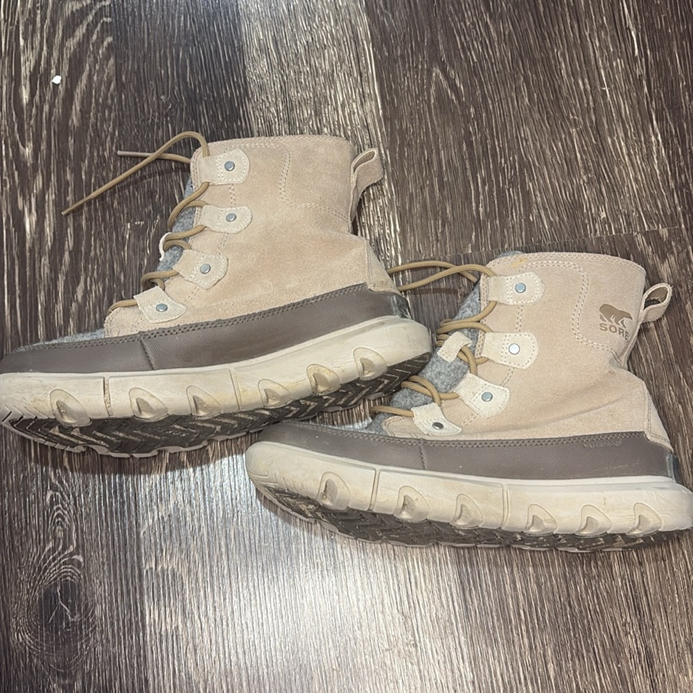 Sorel Women's Explorer II Joan Felt Waterproof Boot Omega Taupe, Sz 8.5 - Picture 3 of 5